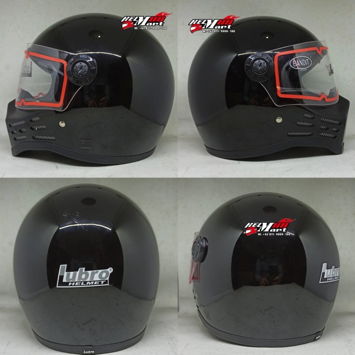 ready stok lubro bandit m30 visor - helm cakil bandit (free busa pipi cheekpad) original