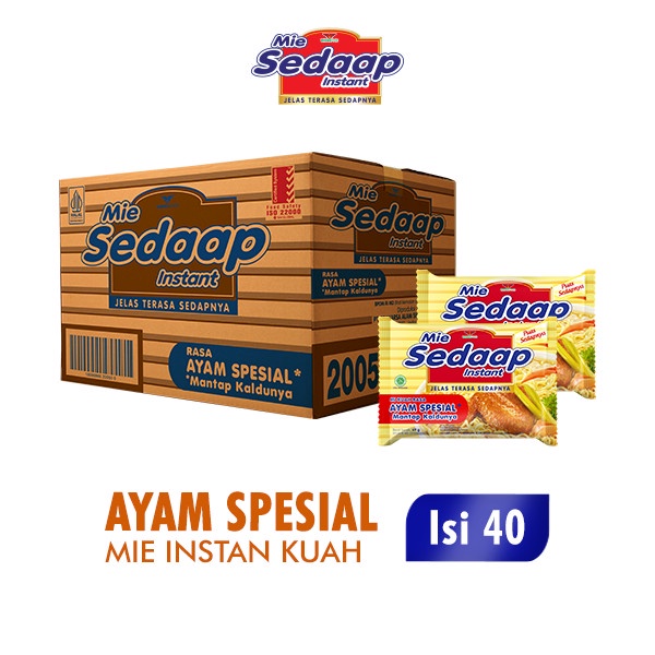 

Sedaap Mie instan Ayam Spesial 69 gr Dus (Isi 40 pcs)