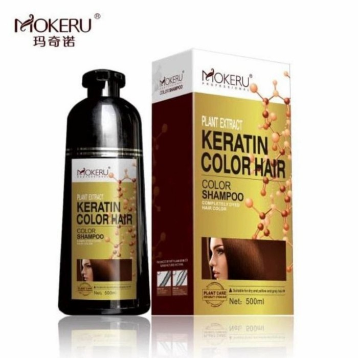 Mokeru Color Shampoo Dye Hair Keratin 500Ml High Quality