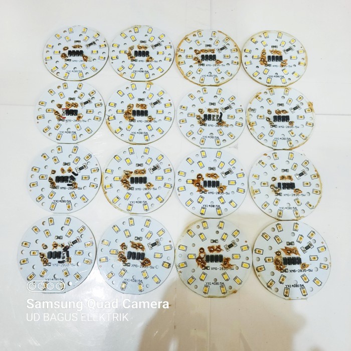 DISKON PCB LED AC 5W DIAMETER 57MM KEADAAN OFF MINUS KAPASITOR DAN ELCO