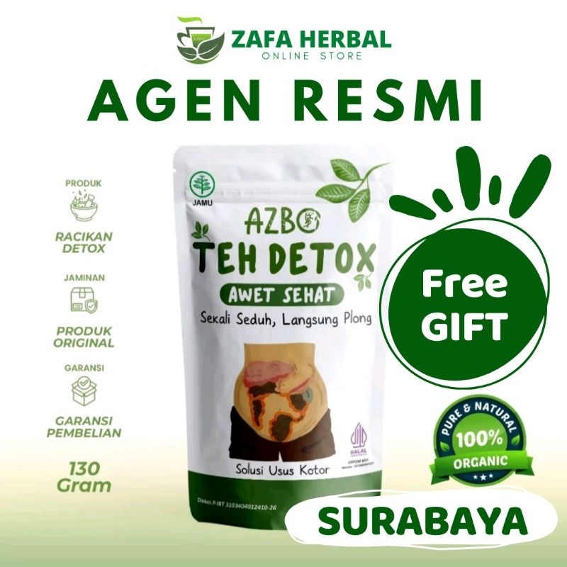 

( PROMO ) Teh Detox AZBO [Free GIFT] Awet Sehat Herbal Tea Membersihkan Racun dalam Usus isi 135