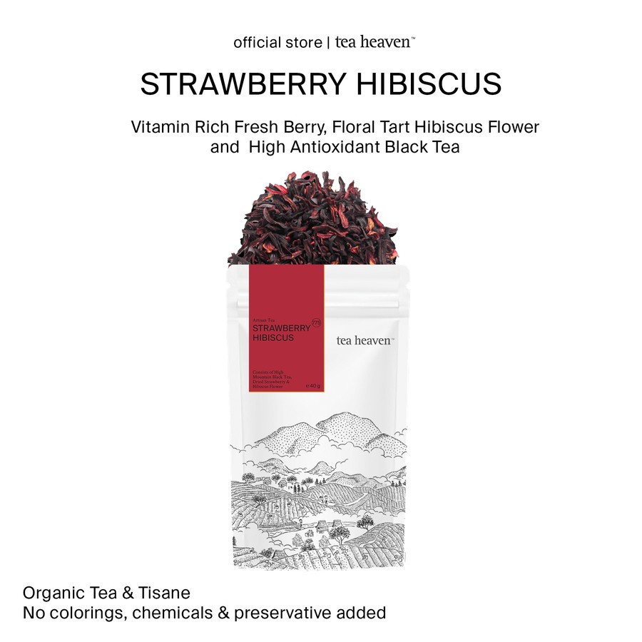 

( PROMO ) Strawberry Hibiscus Black Tea Premium Artisan Tea Blend Tea Heaven BEST SELLER