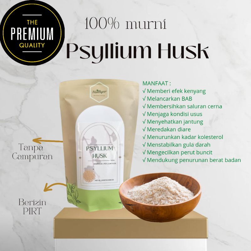 

( PROMO ) Healthyver PSYLLIUM HUSK 100gr FINE HALUS KETO SUMBER SERAT diet COLON CLEANSING DETOX