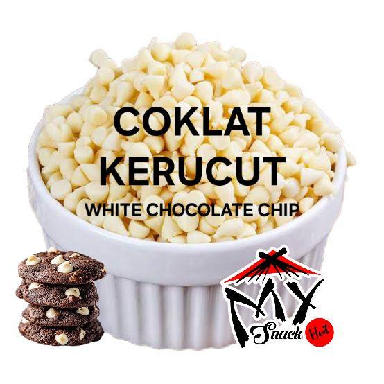 

COKLAT KERUCUT PUTIH 250GR WHITE CHOCO COKO COKELAT CHIP LANCIP PAKU TOPPING ICE CREAM COOKIES HALAL