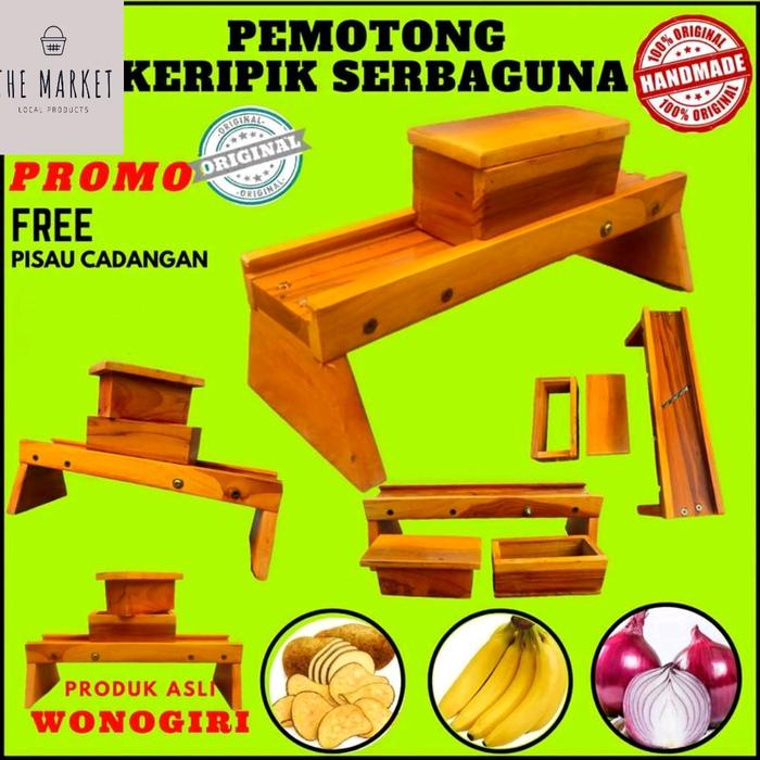 SERUTAN PENGIRIS SERBAGUNA BAWANG PISANG KRIPIK UK. Besar Alat Pemotong Keripik Simple Dapur Kayu
