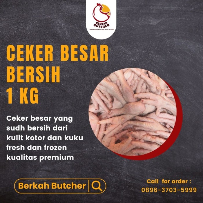 

HJK Ceker Ayam Besar Bersih 1kg - Berkah Butcher