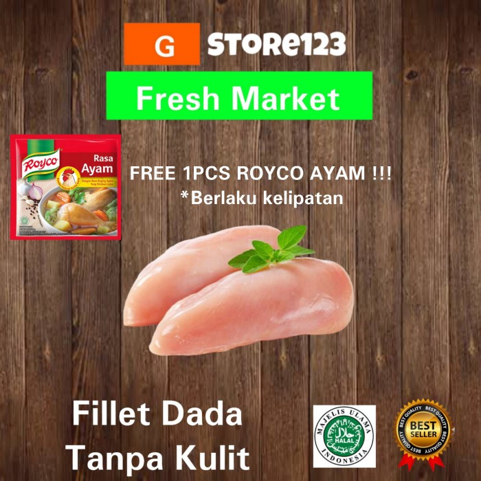 

HJK Boneless Dada Ayam Fillet 1 Kg (Tanpa Kulit)