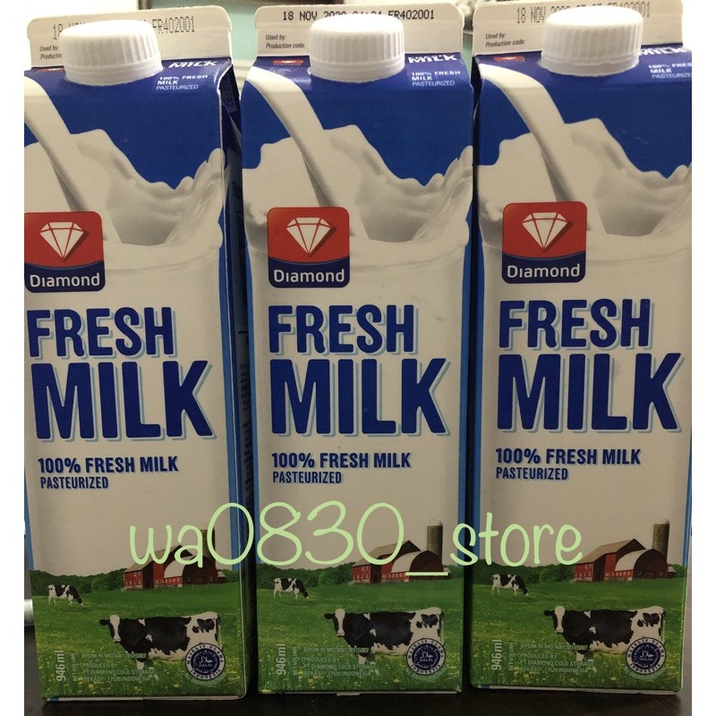 

susu diamond fresh milk plain (isi 6 pcs)