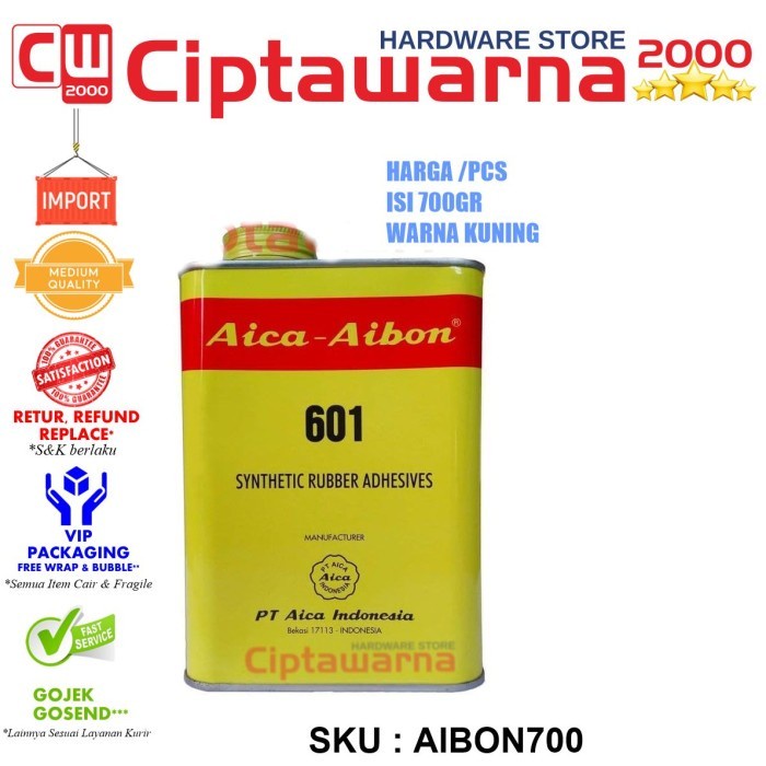

SALE TERHOTT LEM PEREKAT SERBA GUNA AICA AIBON 601 KALENG 700 GRAM READYY