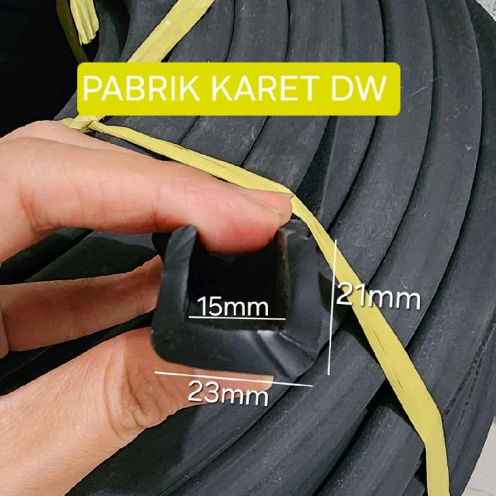 Karet List U jepit kaca 15 mm karet lis U jepit plat 15mm meteran