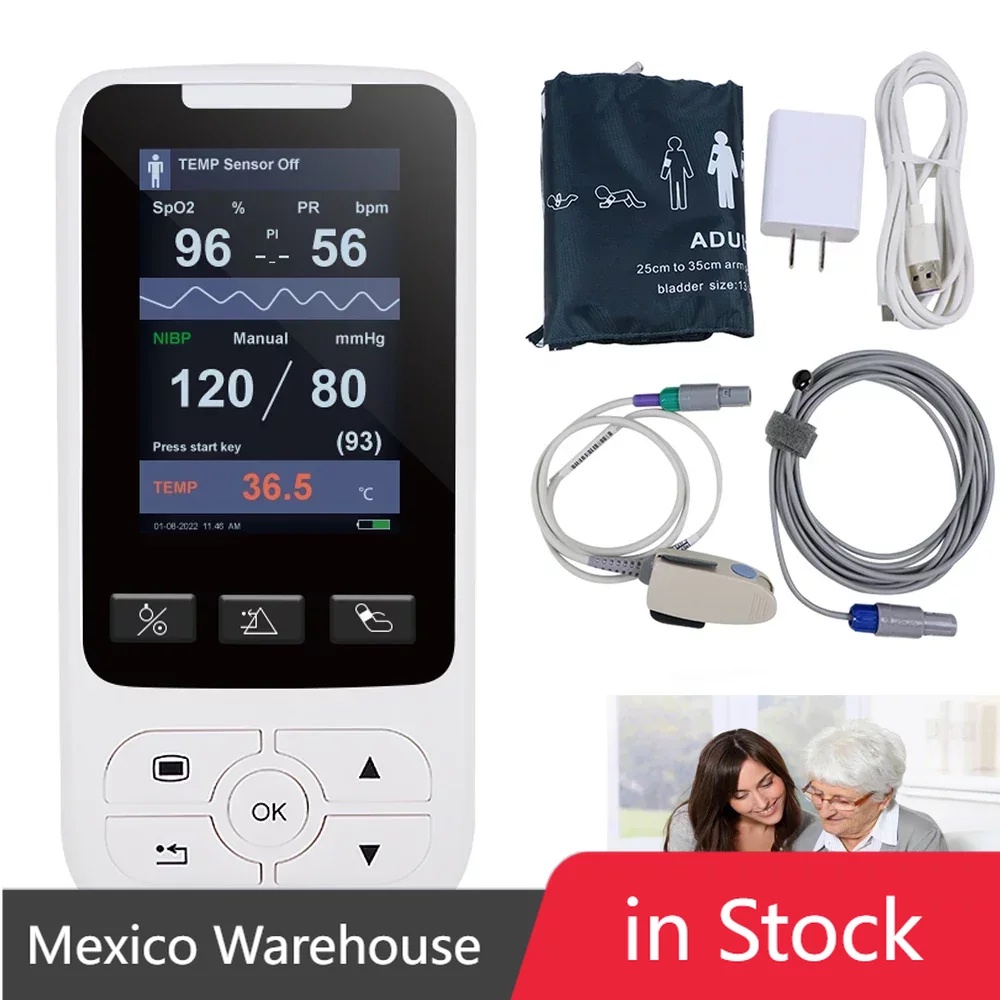 SFC SM50 Handheld Patient Monitor for Adults Child Multparameter Home Hospital ICU SPO2 NIBP TEMP PR