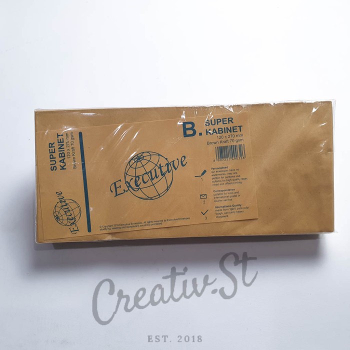 

ATKJaya- Amplop Coklat Polos Ukuran Super Kabinet (B) tanpa Lem Merk Executive