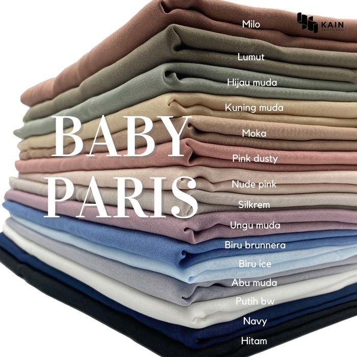 ATKJaya- Bahan Kain Jilbab Kerudung Baby Paris per 1,15 meter