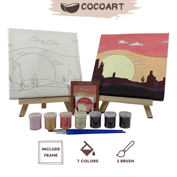 

ATKJaya- Cocoart.id - Paint By Number Kit ( Sunset View ) I Kanvas 20 x 20 cm