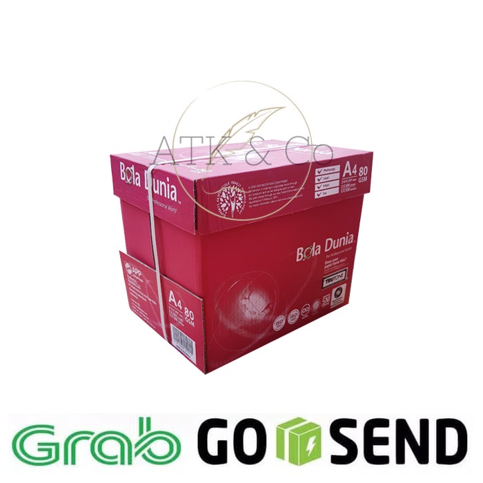 

ATKJaya- Kertas HVS A4 80gr Bola Dunia 1 Dus - Khusus Gosend