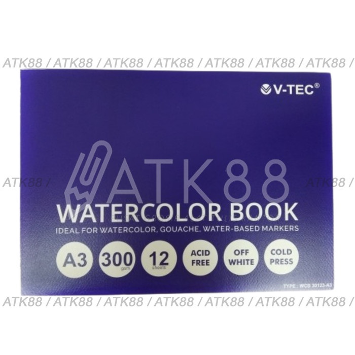

ATKJaya- V-Tec Watercolor Book A3 300 gsm