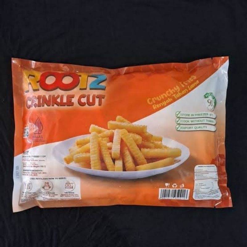 

frozen rootz singkong stick stik goreng beku cassava fries crinkle straight cut 900gr