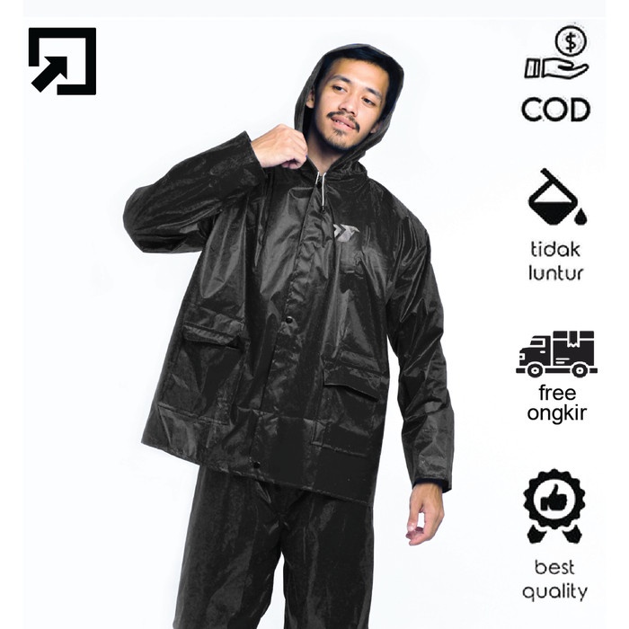 JAYAmart- Jaket Jas Hujan Pria Wanita Tojan Set Jaket Celana Waterproof