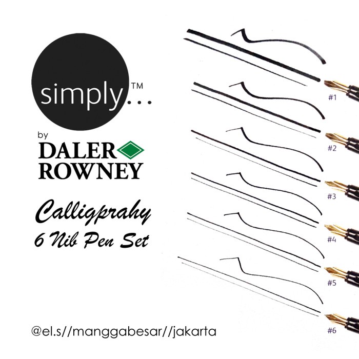 

DALER ROWNEY SIMPLY CALLIGRAPHY PEN 6 NIB SET