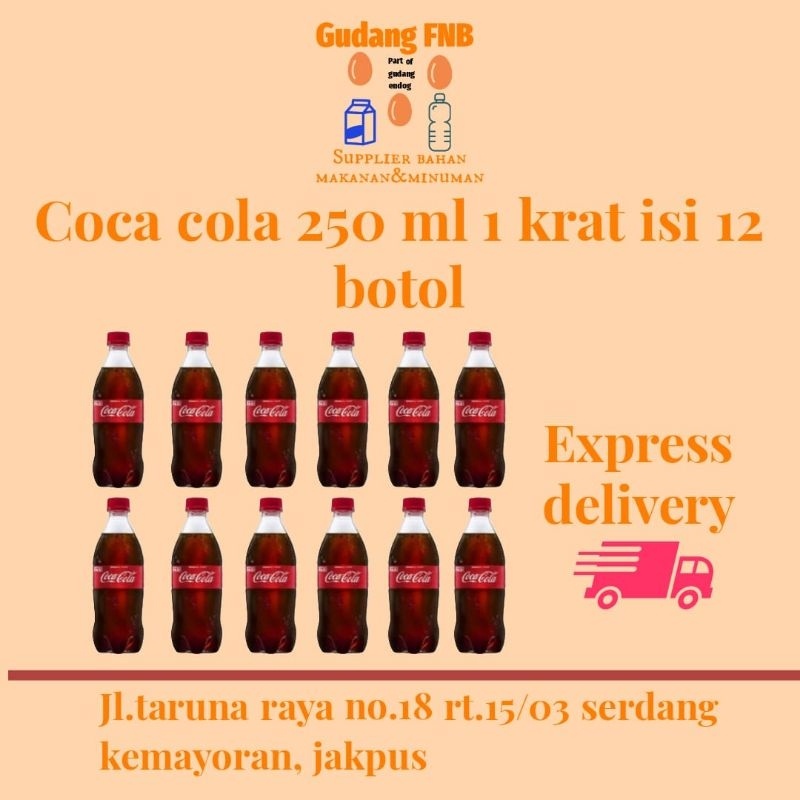 coca cola 250 ml 1 krat isi 12 botol