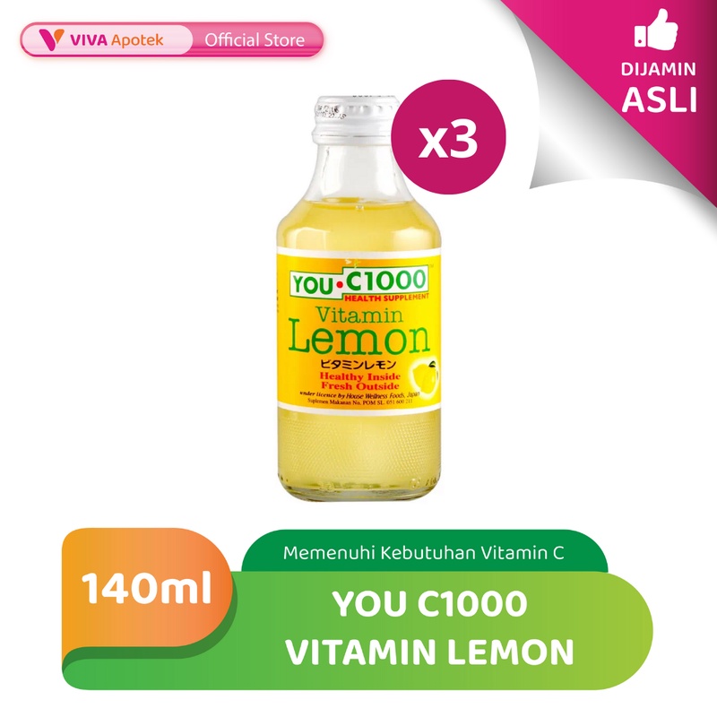 

You C 1000 Vitamin Lemon Minuman Vitamin C 140 ml (Pack - 3 Botol)