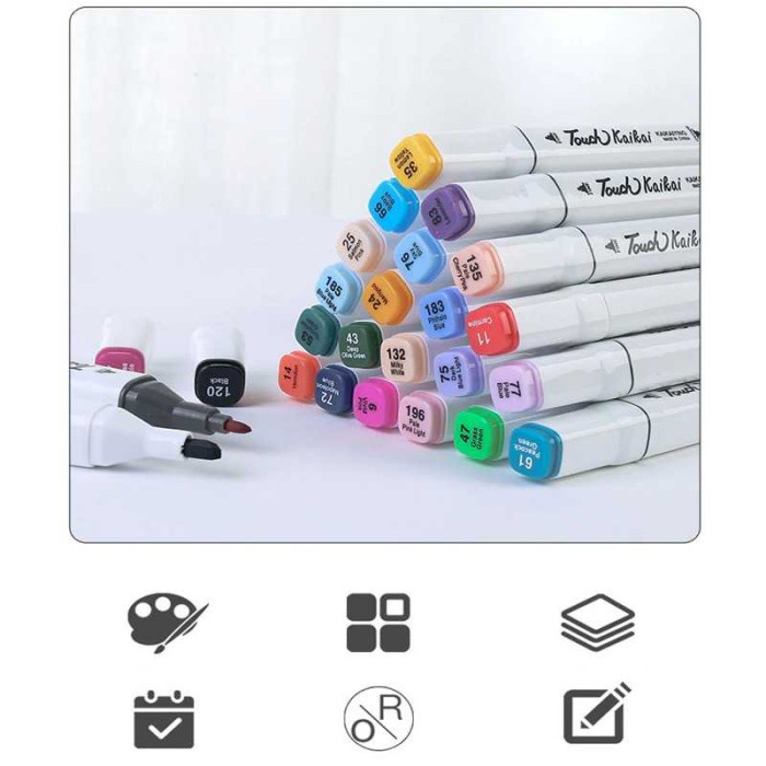 

FINE ART DUAL BRUSH PEN MARKET SET SPIDOL GANDA DUA TIP MULTI COLOR