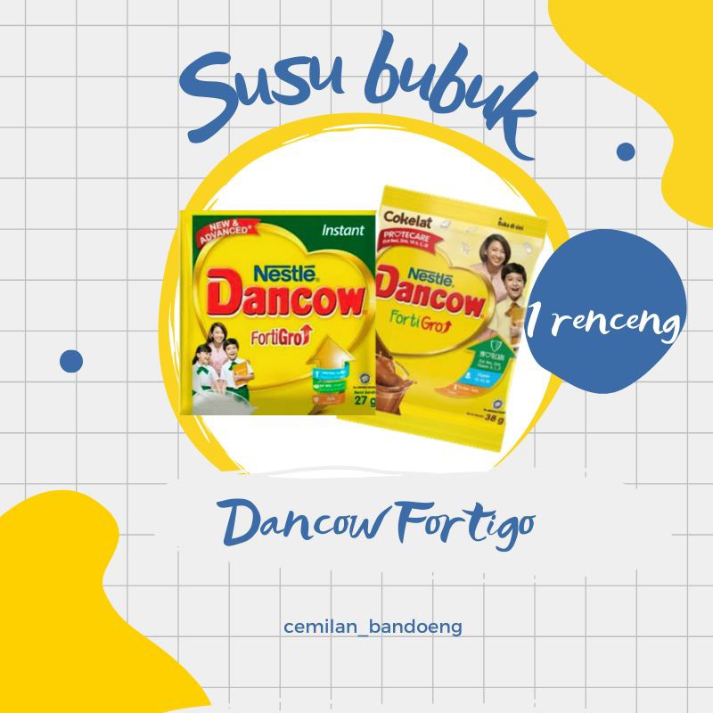 

SUSU BUBUK DANCOW SASET 27GR PER RENCENG ISI 10