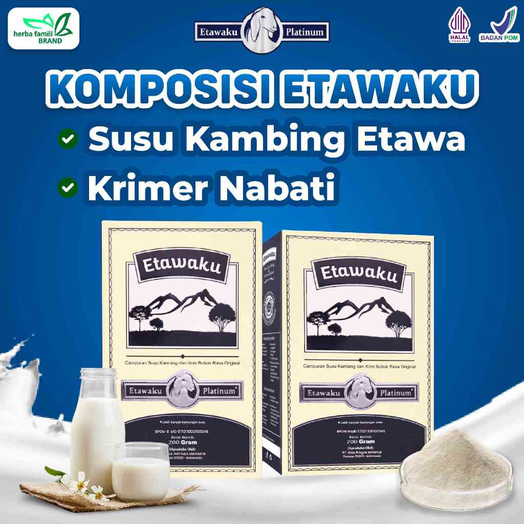 

SUSU ETAWAKU PLATINUM SUSU NYERI SENDI DAN TULANG SERTA PERNAPASAN SUSU BUBUK KAMBING ETAWA ASLI