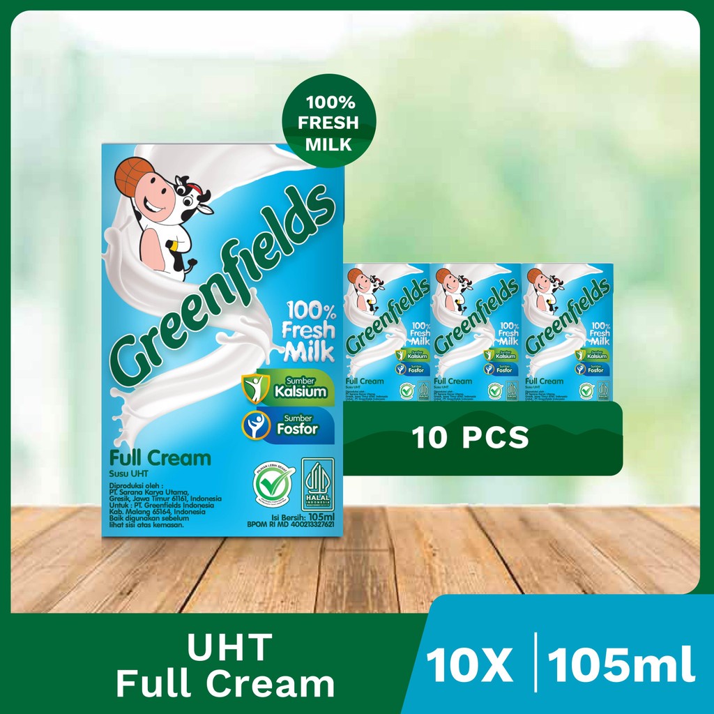 

[Bundling Hemat] Susu Greenfields UHT Full Cream 105mL x 10pcs