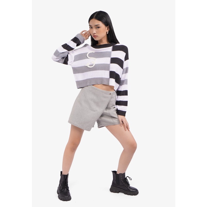 Sale Colorbox Striped Knit Crop Sweater I-Swgkey125B121 Multicolor Rui91