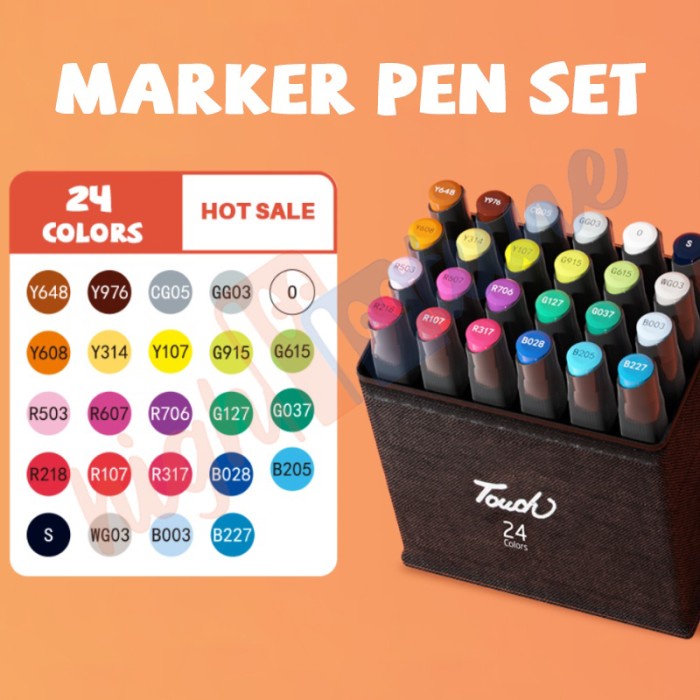 HIGHTUNE SKETSA SPIDOL PAINT MARKER WARNA SKETSA SPIDOL24/60/80/100/120 UMUM GENERAL MARKER SET
