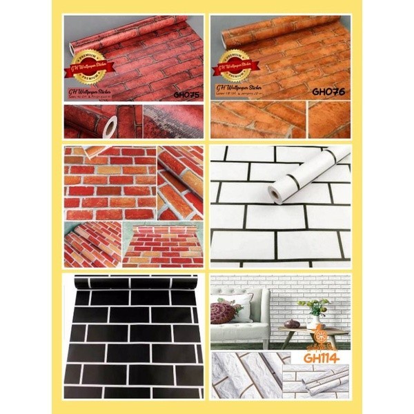 BATA HITAM BATA MERAH BATA ORANYE BATA PUTIH kotak Wallpaper sticker