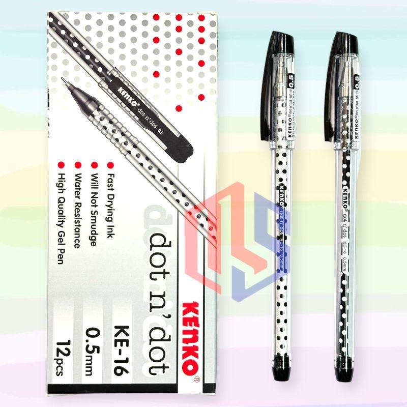 

Pulpen / Ballpoint / Pen Gell Kenko KE 16 Dot n Dot (12 Pcs)