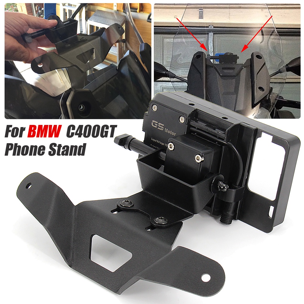 BTM New Motorcycle Front Phone Stand Holder For BMW C400GT C 400GT C400 GT Smartphone Phone GPS Navi