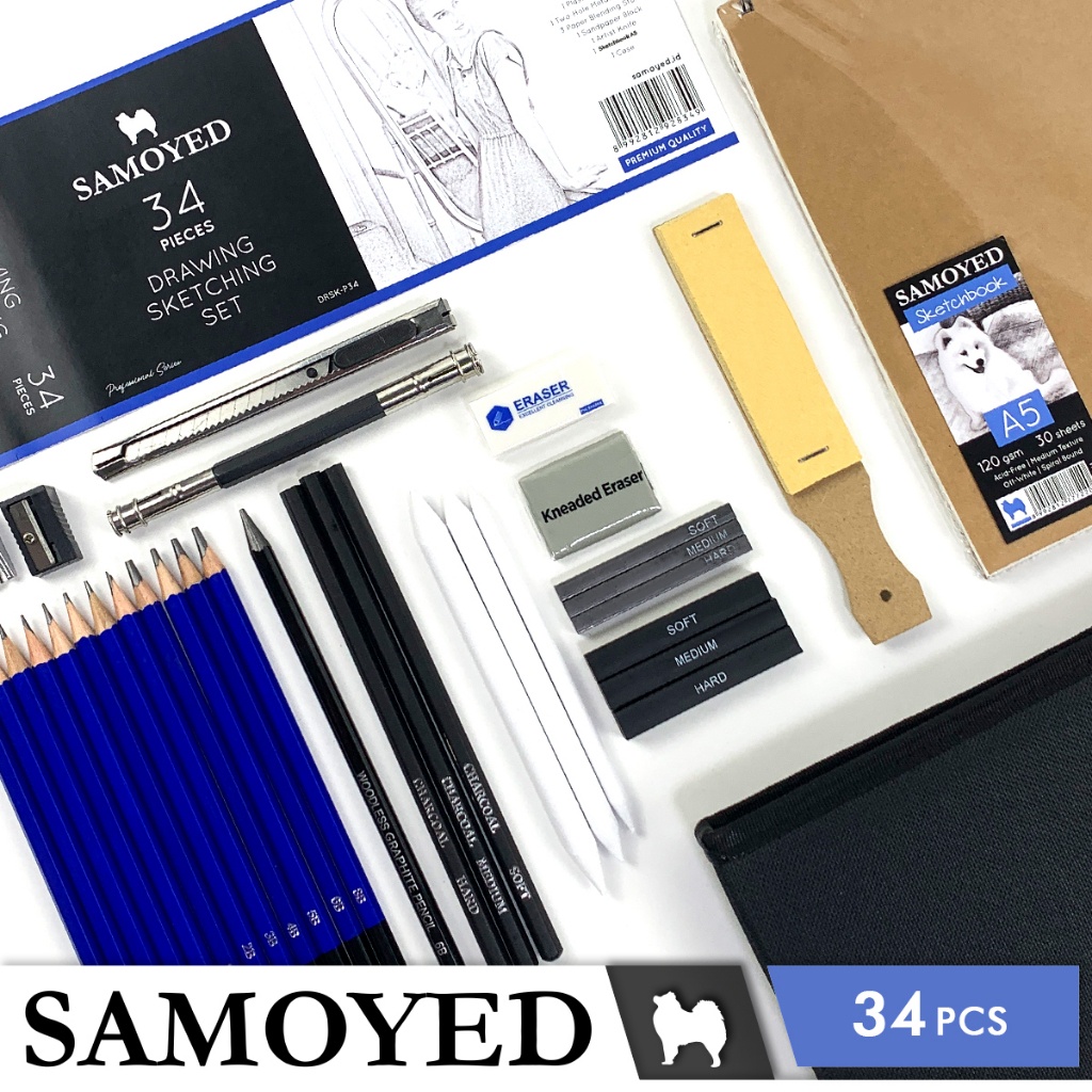 

Peralatan Pensil Gambar Sketsa / Professional Drawing Sketching Set Samoyed DRSK-P34