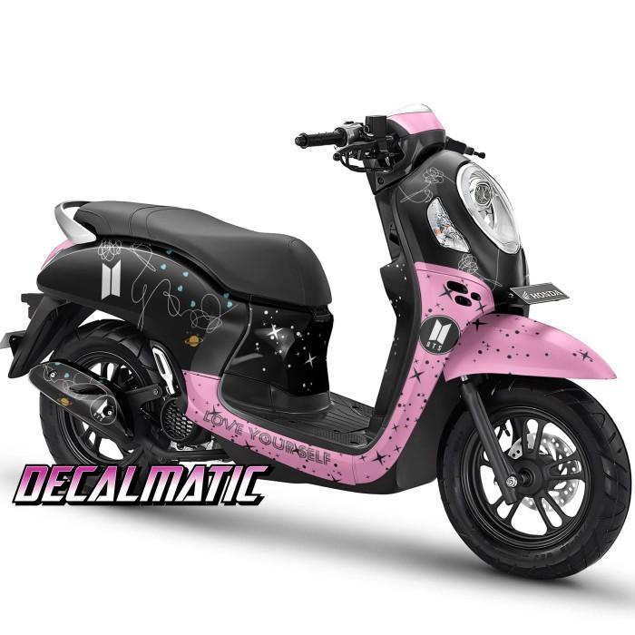 ready stok stiker full body decal dan dashboard scoopy all type - bt21 bts sign motor motorcycle