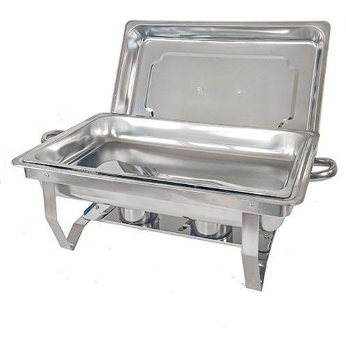 Warmer Square Pan Chafing Dish Tebal Tempat Makanan Prasmanan Stainless Steel Jumbo 2Kompor Pemanas