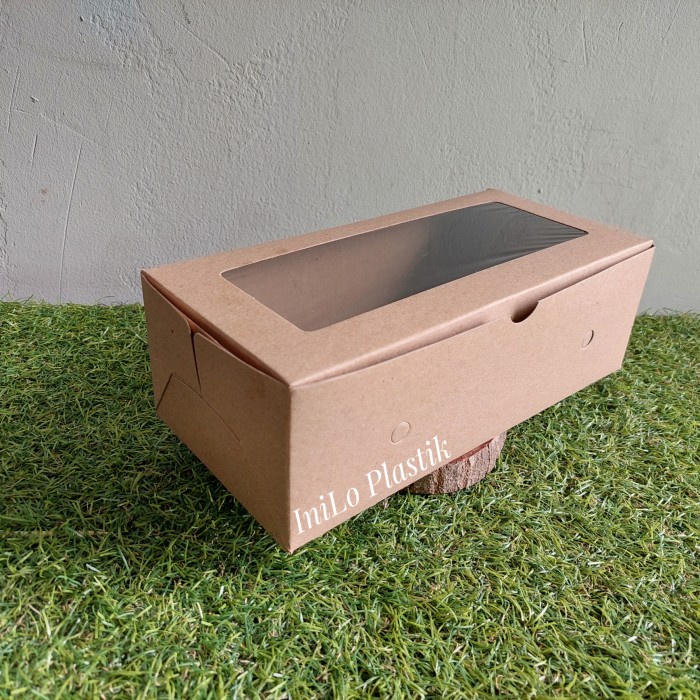 

..... @1Pack Kotak Kue Window / Dus Roti / Cake Box / Box Bk Kaca 12X25X8