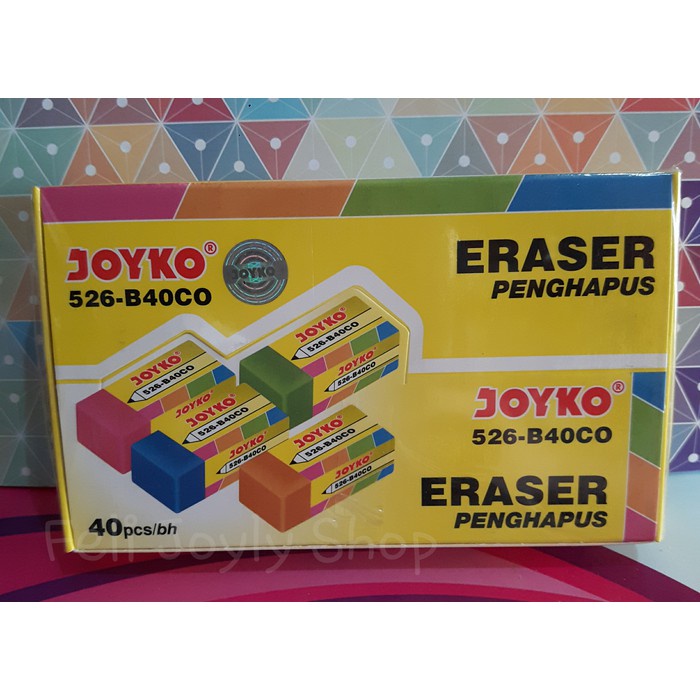

PENGHAPUS JOYKO B40CO 40 WARNA WARNI ERASER STIP PENSIL 2B ANAK MURAH