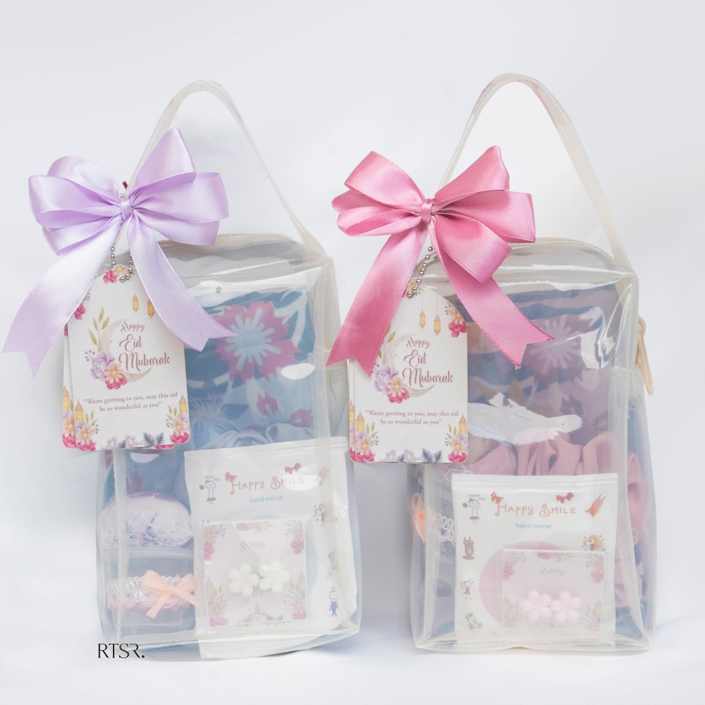 

HJ RTSR Eid Al-Fitr Hampers hijab Tas Maroon & Pouch Mika best seller