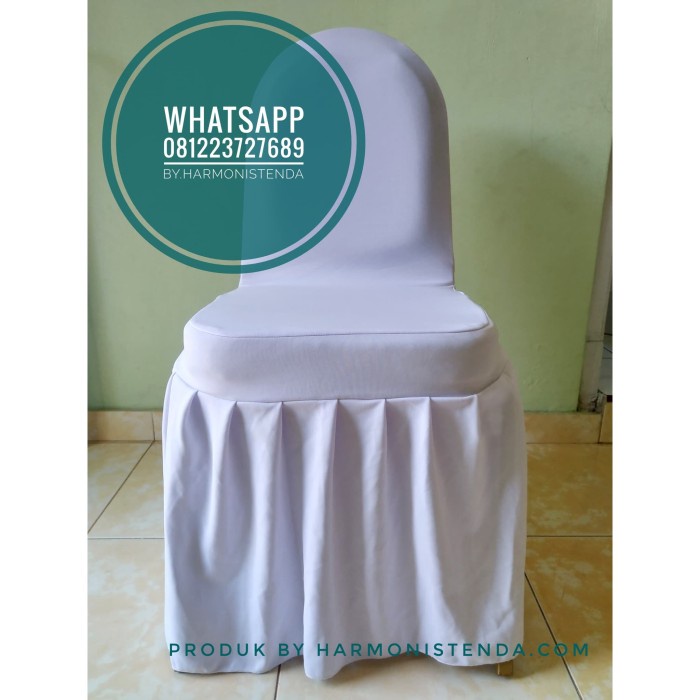 TOP JT COVER CHAIRS SARUNG KURSI FUTURA 408 REMPEL WARNA PUTIH KAIN LOTTO