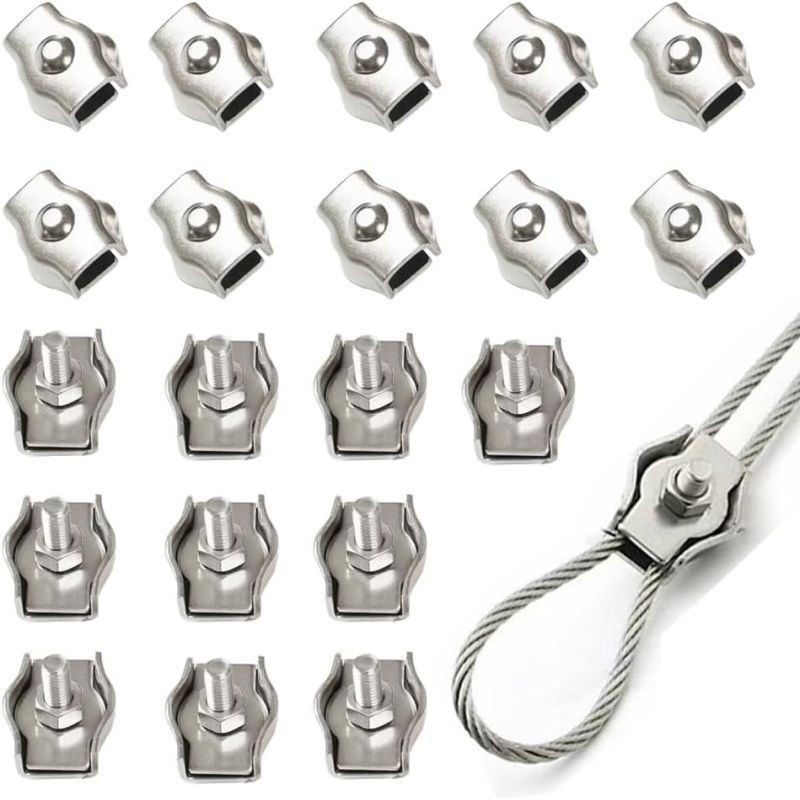 UM1 10pcs Pengait Kawat Seling Stainless Crimp Ferrule 2-3mm Klem Tali Kawat Klem Sling Seling Baja