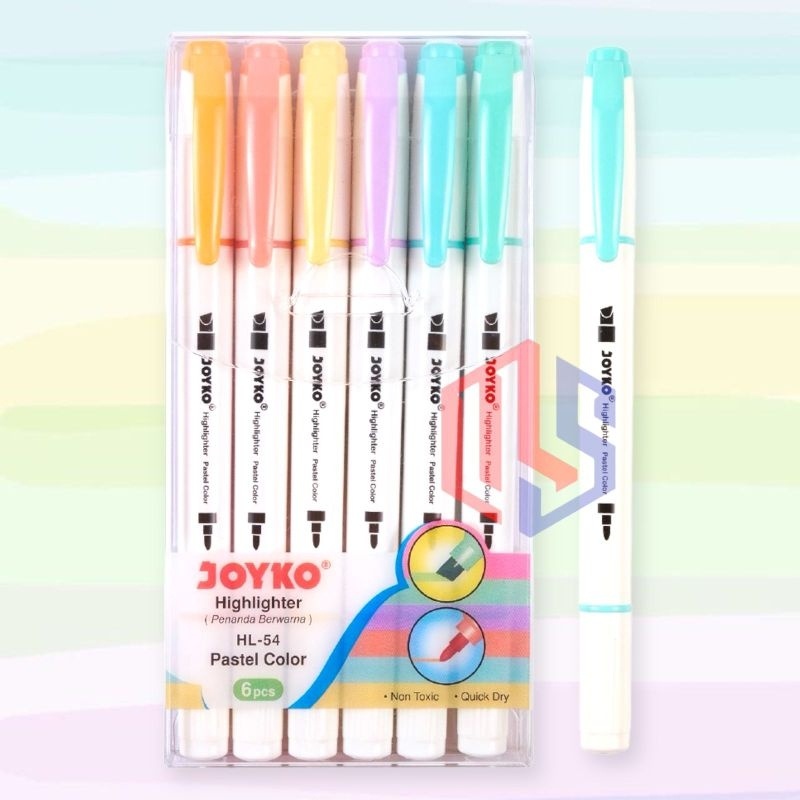 

Highlighter/Penanda Joyko Pastel 6 Warna (1 Set) HL-54