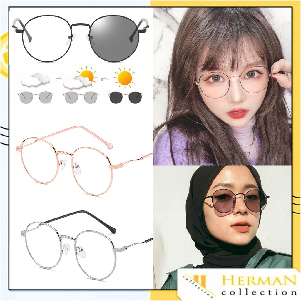ACCMT- HC Kacamata Photocromic Anti Radiasi 6657 Kaca Mata Wanita Pria Anti Silau Sunglasses Korean