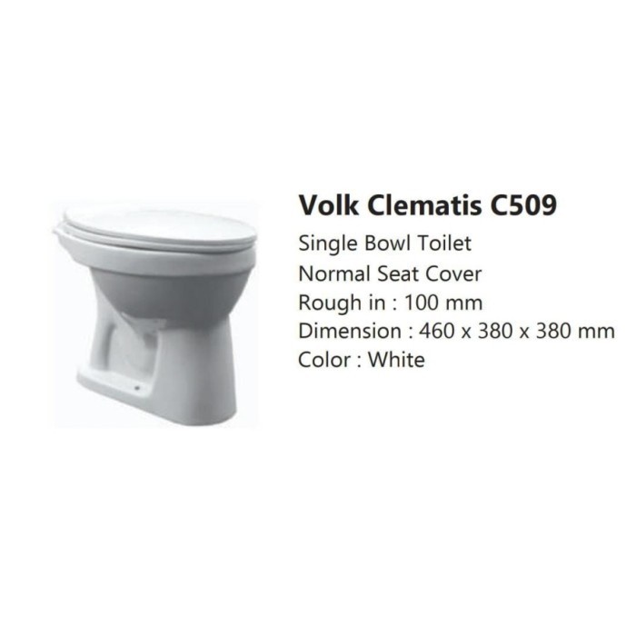 CLOSET/KLOSET DUDUK VOLK C509 C 509 SIRAM MANUAL X TIDY TOTO AMSTAD