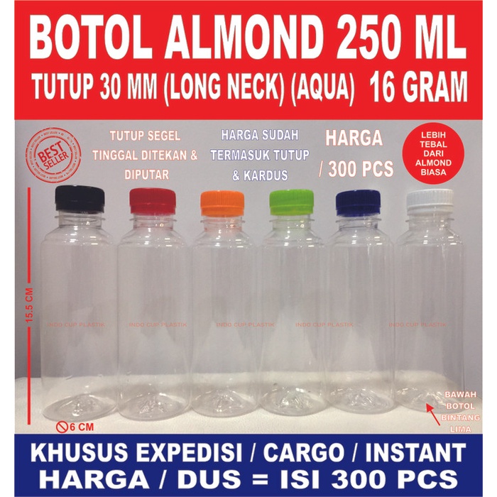 Botol Almond 250 ml - Botol Plastik Almond 250 ml