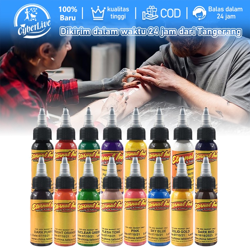 ACCMT- 16 Warna Tinta Tato Set 30ml Pigment Tato Sulam Pewarna Tato Kulit Kecantikan Tattoo Ink