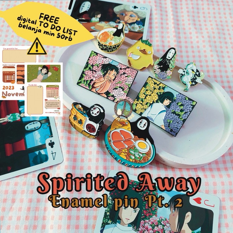 ACCMT- [PART 2] GHIBLI SPIRITED AWAY PIN ENAMEL / BADGE / BROS AKSESORIS TAS KOLEKSI KAONASHI HAKU
