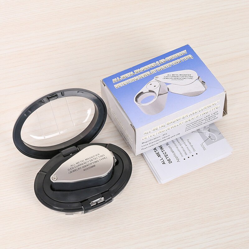 

Kaca Pembesar Geologi LED UV 40x AB76 / Perhiasan Batuan / Lup Lensa Lampu Lipat Loupe Illuminated