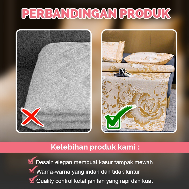 Premium Matras Kasur Protektor Bahan Tebal Anti Panas Pendingin Kasur Aesthetic // X1A1, X1B1, X1C1